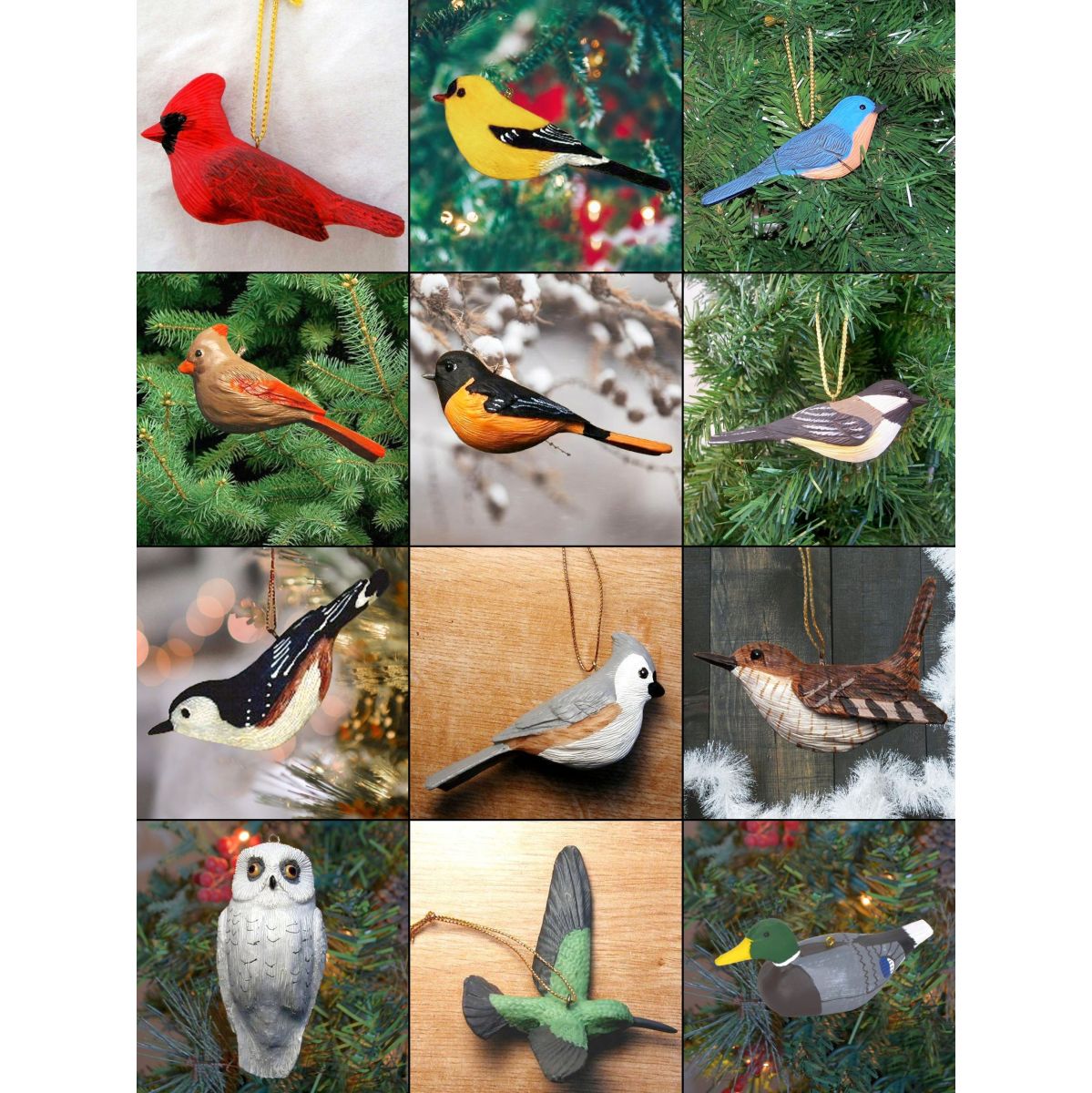 Audubon Songbird Ornament Collection Set of 12